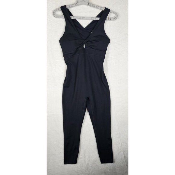 Fabletics Oasis Twist Front 7/8 Jumpsuit Size Large Black - Picture 1 of 10